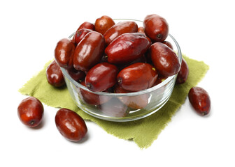 jujube or chinese date on white background