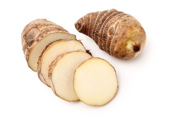 Taro on a white background