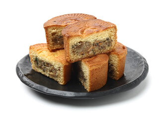 Mid-Autumn Festival moon cake on white background