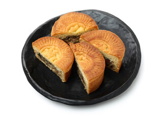 Mid-Autumn Festival moon cake on white background