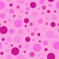 Naklejka na ściany i meble Pink seamless Polka Spots and dots pattern with circles