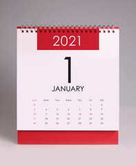 Simple desk calendar 2021 - January