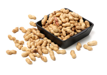 Peanuts on a white background