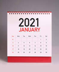 Simple desk calendar 2021 - January