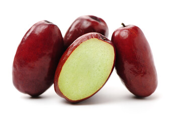 jujube or chinese date on white background