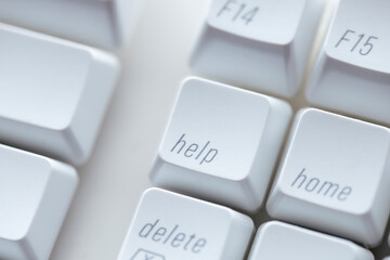 Close up of a help key.
