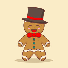 Cute Gingerbread character with Christmas costume