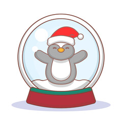 Crystal ball with cute Christmas character