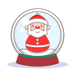 Crystal ball with cute Christmas character