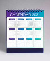 Simple desk calendar 2021