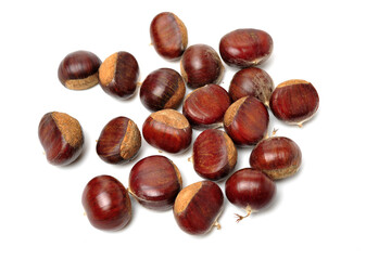 chestnuts on white background