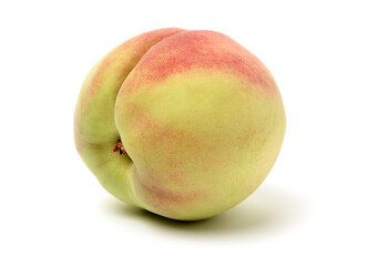 ripe peach on white background