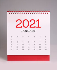 Simple desk calendar 2021 - January