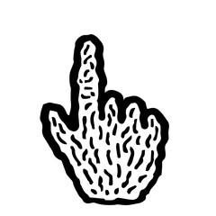 Hand Cursor017 (Wrinkles) : Doodle Icon: Hand drawn vector Icon like woodblock print