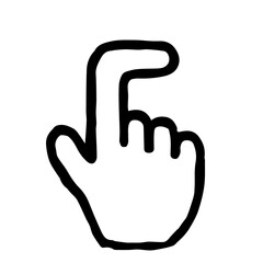 Hand Cursor020 (Turn) : Doodle Icon: Hand drawn vector Icon like woodblock print