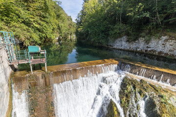 Obraz premium Hiking track of the Pertes de L'Ain, Losses of the Ain, Jura