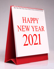 Simple desk calendar for New Year 2021.