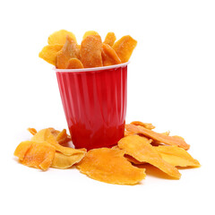 Mango. dry mango on the background