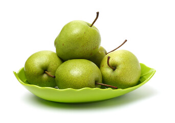 pears on a white background