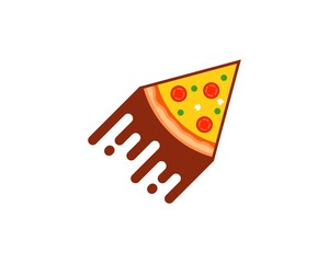 Fast pizza pieces like flying rocket