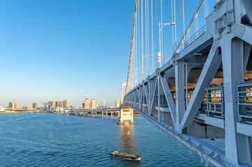Fototapeta premium 東京都港区芝浦ふ頭から見た東京の都市景観