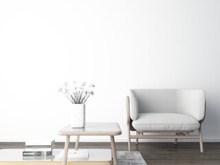 3d rendering of modern earth tone interior design 