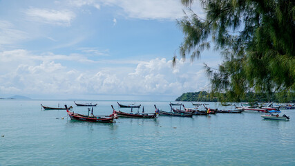 Longtail boats on the beach