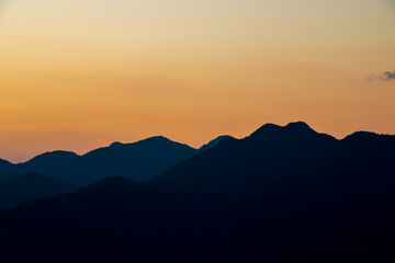 Continuous mountains. The mountain background of Chinese painting.
