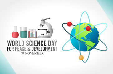vector graphic of world science day good for world science day celebration. flat design. flyer design.flat illustration.