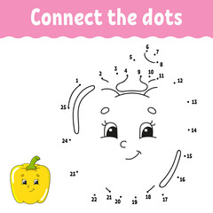 Obraz premium Dot to dot game. Draw a line. For kids. Activity worksheet. Coloring book. With answer. Cartoon character.
