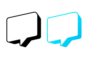 3D blank empty vector speech bubbles. Chat, inbox, dialog, message, question, communication, talk, speak, sticker, balloon, thinking