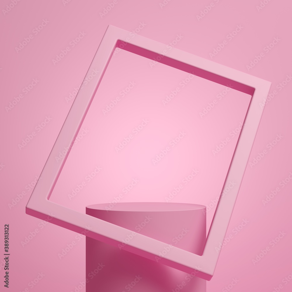 Poster abstract background, mock up scene with podium geometry shape for product display. 3d rendering
