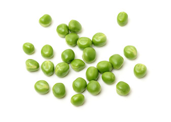 Fresh peas isolated on white background