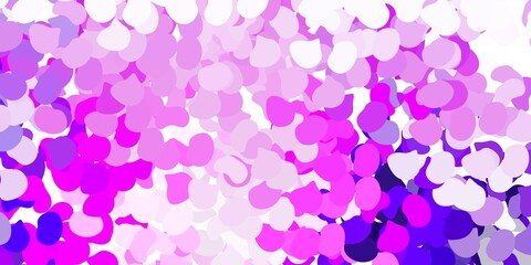 Light purple, pink vector background with random forms.