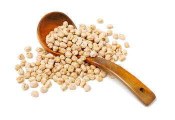 chickpeas on white background 
