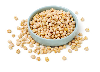 chickpeas on white background 