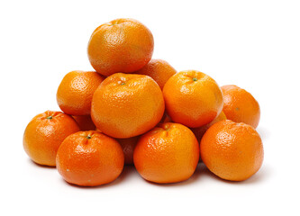 tangerine or mandarin orange on white background.