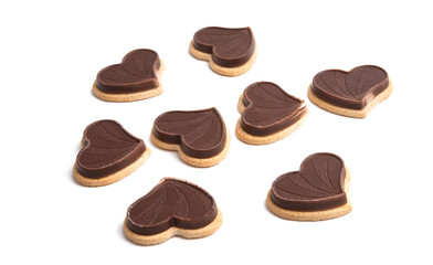 chocolate hearts isolated