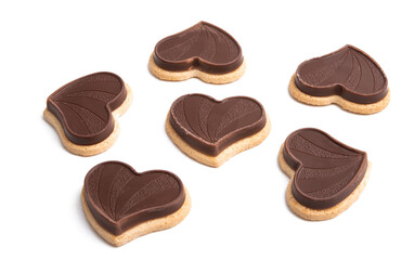 chocolate hearts isolated