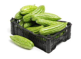 Bitter melon , Bitter gourd on white background