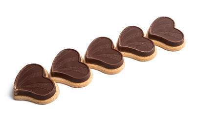 chocolate hearts isolated