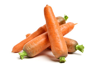 fresh carrot on white background 