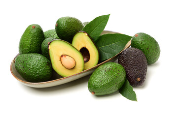Avocado on a white background