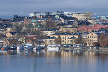 Fototapeta na wymiar Cloudy March day in Stockholm. Sweden