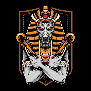 Egyptian Anubis Character Vector Illustration
