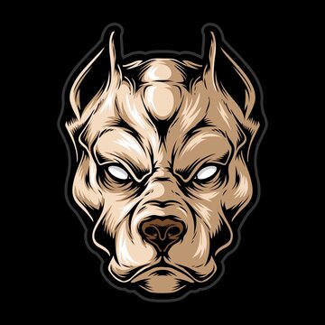 anger dog head vector illustration