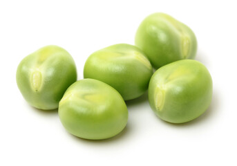 Fresh peas isolated on white background