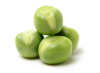 Fresh peas isolated on white background