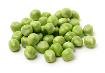 Fresh peas isolated on white background