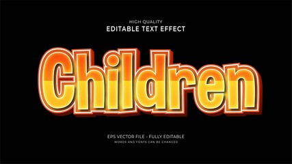 Fototapeta premium editable children 3d text style effect